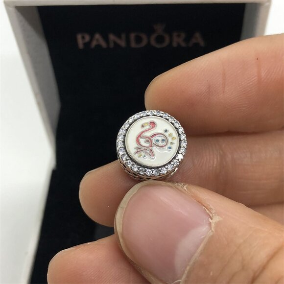 ✨🔥Pandora Nassau Logo Flamingo Charm Bahamas Reversible Country CHARM - Picture 1 of 5